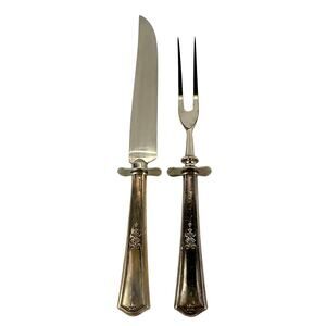 Vintage Sterling Silver Handled Carving Set With Stainless Blade